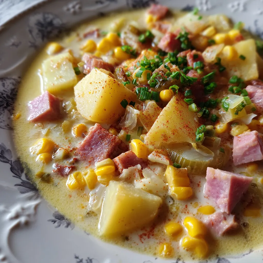 Warm Your Soul: Hearty Creamy Ham Potato Corn Chowder